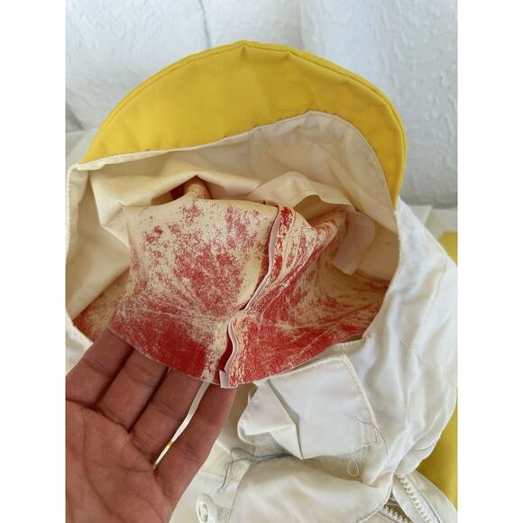 Vintage Mens Medium Sailing Boating Coat 80s Blue White HEAVY Lined England - Picture 14 of 15